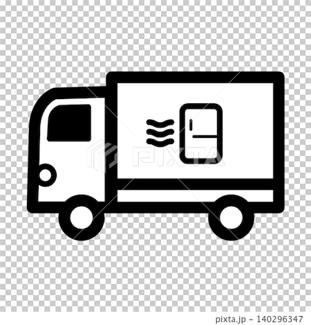 シンプルでかわいい冷蔵便のアイコン(モノクロ) シンプルでかわいい冷蔵便のアイコン(モノクロ) 140296347