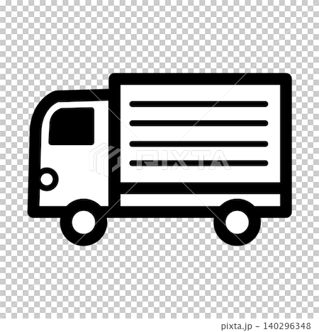 シンプルでかわいいトラックのアイコン(モノクロ) シンプルでかわいいトラックのアイコン(モノクロ) 140296348