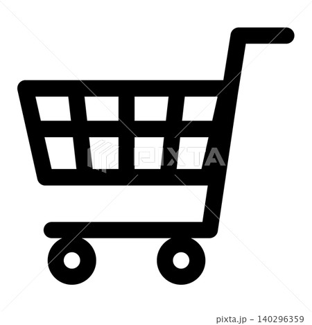 シンプルでかわいいショッピングカートのアイコン(モノクロ) シンプルでかわいいショッピングカートのアイコン(モノクロ) 140296359