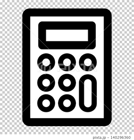 シンプルでかわいい電卓のアイコン(モノクロ) シンプルでかわいい電卓のアイコン(モノクロ) 140296360