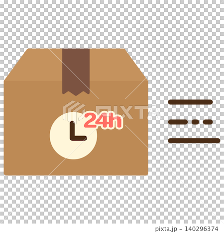 Simple and cute 24-hour delivery icon (flat design) Simple and cute 24-hour delivery icon (flat design) 140296374