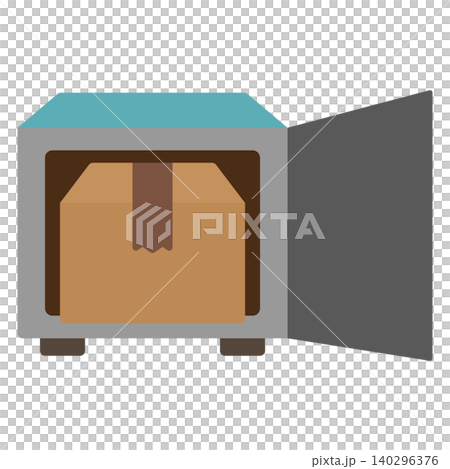 Simple and cute delivery box icon (flat design) Simple and cute delivery box icon (flat design) 140296376