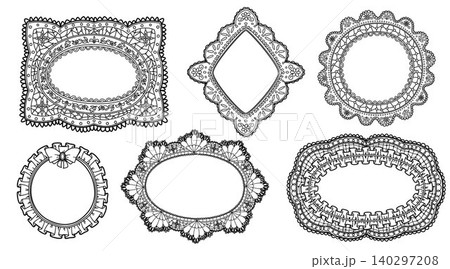 Vintage coquette lace frames, whimsical borders Vintage coquette lace frames, whimsical borders 140297208