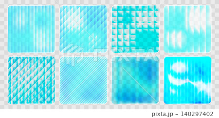 Transparent turquoise glass frames, ribbed texture Transparent turquoise glass frames, ribbed texture 140297402