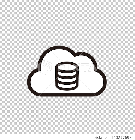 クラウドデータベースとデータ管理を表すシンプルなクラウドDBアイコン 140297698