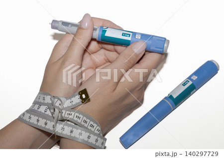 Ozempic weight loss medication and diet control concept Ozempic weight loss medication and diet control concept 140297729