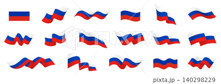 Russia flag set, Russian flag icon symbol, 3D waving flag 140298229