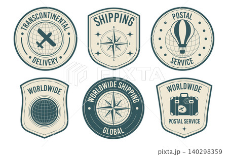 Worldwide shipping and postal service icons set Worldwide shipping and postal service icons set 140298359