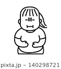 太りすぎてピンチな女性のウエストアップ_線画 140298721