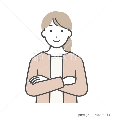 腕組みをする若い女性 腕組みをする若い女性 140298813