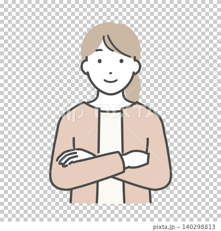 腕組みをする若い女性 腕組みをする若い女性 140298813