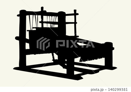 Vector drawing. An old weaving loom Vector drawing. An old weaving loom 140299381