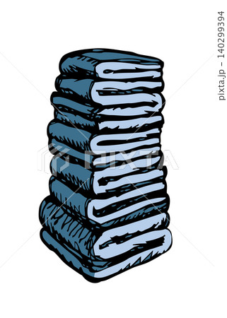 Vector drawing. A stack of towels 140299394