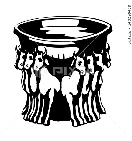 Vector drawing. Model of sea from the temple Vector drawing. Model of sea from the temple 140299459