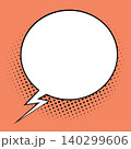 Comic speech bubble with halftone dots lightning tail pop art style 140299606