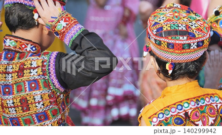 Kids celebrating Ganesh Chaturthi festival wearing traditional embroidered clothing 140299942