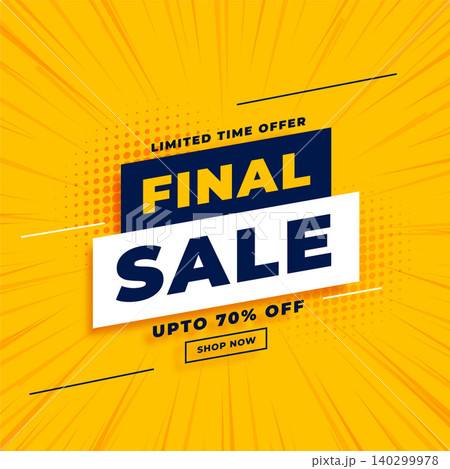 final sale yellow banner with offer details final sale yellow banner with offer details 140299978