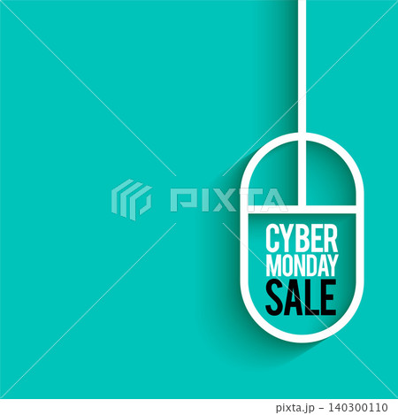 Cyber monday sale mouse on blue background 140300110