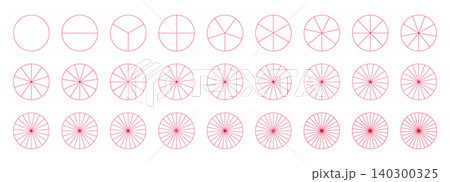 Pie chart layout. Segmented red charts templates. Many number of sectors divide circle on equal parts. Outline graphics. Pizza chart mockups set. Simple segments infographic. Flat diagram wheel parts. Pie chart layout. Segmented red charts templates. Many number of sectors divide circle on equal parts. Outline graphics. Pizza chart mockups set. Simple segments infographic. Flat diagram wheel parts. 140300325