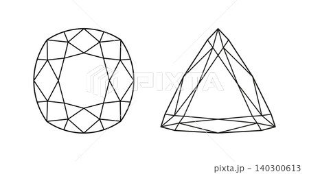 Cushion, Trillion diamond round cut shapes. Brilliant Trillion, Cushion old money cut circle icons. Gemstone outline simple patterns for jewellery design, branding, packaging, logos. Diamond top view Cushion, Trillion diamond round cut shapes. Brilliant Trillion, Cushion old money cut circle icons. Gemstone outline simple patterns for jewellery design, branding, packaging, logos. Diamond top view 140300613