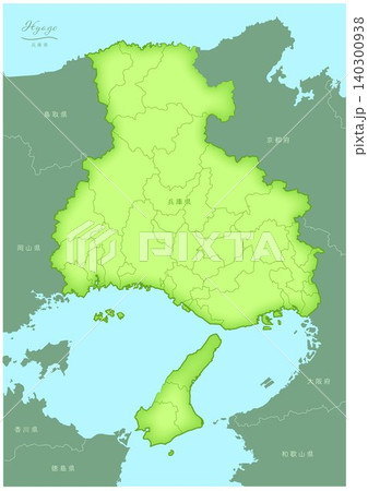 「兵庫県」立体感のある日本の地図シリーズ。(隣県、市町村、白地図)HYOGO, JAPAN 「兵庫県」立体感のある日本の地図シリーズ。(隣県、市町村、白地図)HYOGO, JAPAN 140300938