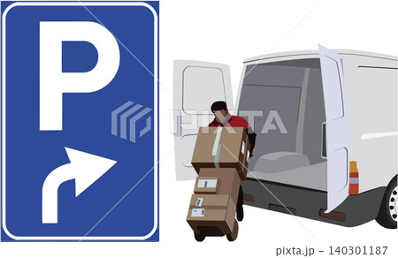 Free parking sign for loading and unloading-Free parking sign for loading and unloading- Free parking sign for loading and unloading-Free parking sign for loading and unloading- 140301187
