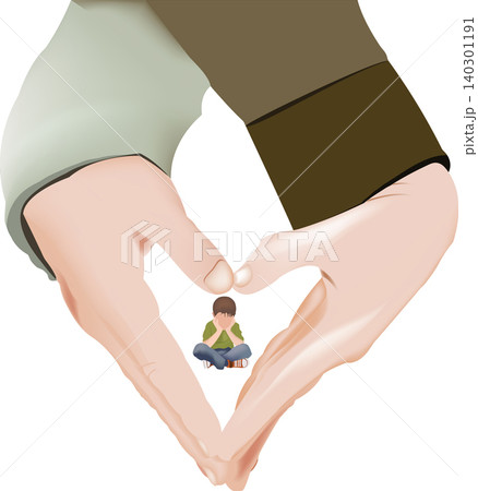 couple hands joined in the shape of a heart 140301191