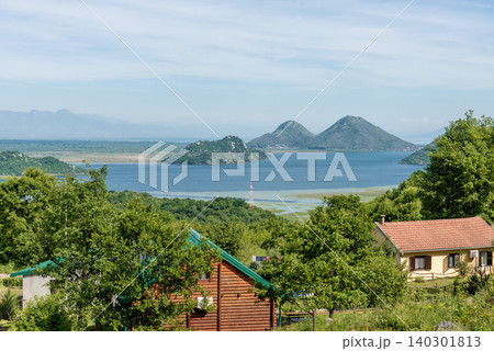Skadar Lake in Montenegro, summer scenic waterscape pond on sunny day nature Skadar Lake in Montenegro, summer scenic waterscape pond on sunny day nature 140301813