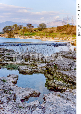 Niagara Falls on Cievna River in Podgorica Montenegro summer landscape sunny day 140301867