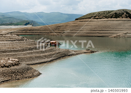 Chirkeyskoye Reservoir, lake in Caucasus Dagestan Russia, summer landscape 140301993