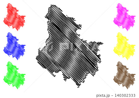 Rohrbach district (Republic of Austria or osterreich, Upper Austria or Oberosterreich state) map vector illustration, scribble sketch Bezirk Rohrbach map Rohrbach district (Republic of Austria or osterreich, Upper Austria or Oberosterreich state) map vector illustration, scribble sketch Bezirk Rohrbach map 140302333