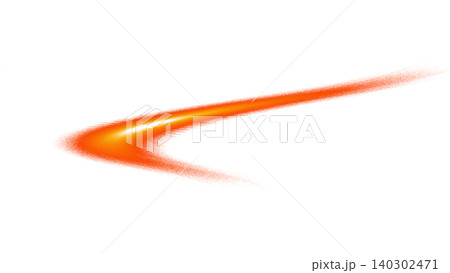 Orange motion arrow with glowing trail on transparent background, fast directional effect for banner, web design, and marketing. 140302471