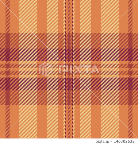 Linear texture background plaid, handkerchief textile check tartan. Pixel pattern vector seamless fabric in orange and amber colors. Linear texture background plaid, handkerchief textile check tartan. Pixel pattern vector seamless fabric in orange and amber colors. 140302638