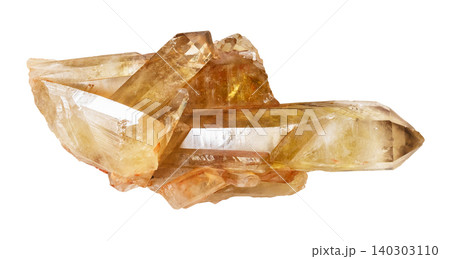 cluster of citrine crystals (yellow quartz) cutout cluster of citrine crystals (yellow quartz) cutout 140303110