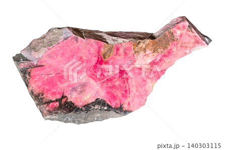 polished piece of rhodonite rock cutout polished piece of rhodonite rock cutout 140303115