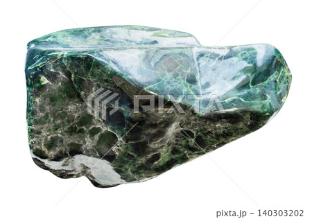 polished piece of green jadeite rock cutout polished piece of green jadeite rock cutout 140303202
