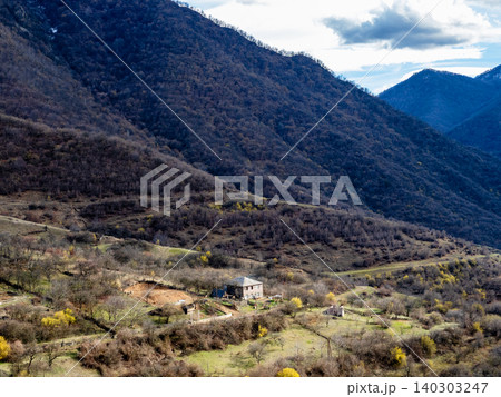 mountain valley with garden near Haghpat Monastery mountain valley with garden near Haghpat Monastery 140303247