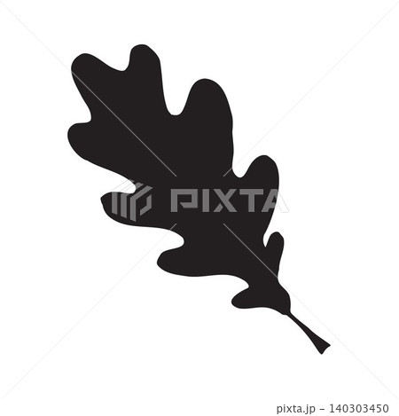 Vector hand drawn doodle oak leaf silhouette Vector hand drawn doodle oak leaf silhouette 140303450