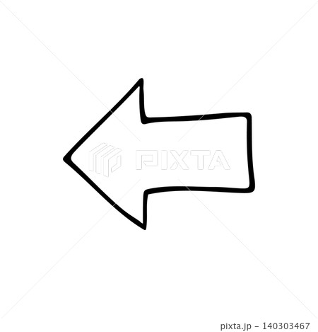Vector hand drawn sketch doodle down arrow 140303467