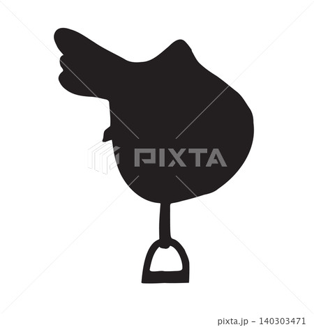 Vector hand drawn doodle sketch horse saddle 140303471