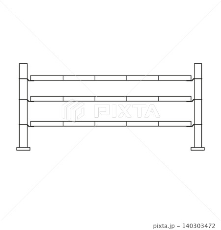 Vector flat horse show jumping obstacle 140303472