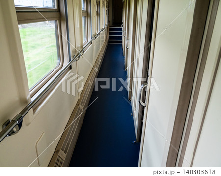 interior of compartment carriage in train 140303618