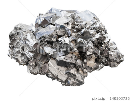 rough piece of crystalline galena rock cutout 140303726