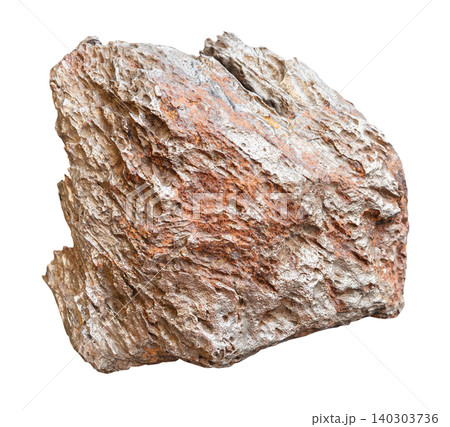 piece of raw meteorite cutout on white piece of raw meteorite cutout on white 140303736