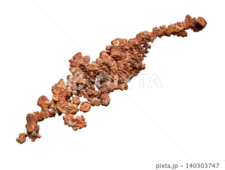 raw sample of crystalline native copper cutout raw sample of crystalline native copper cutout 140303747