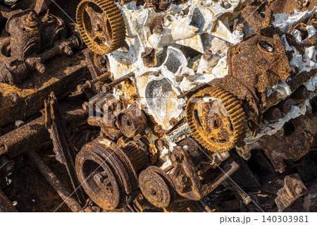 Corroded Vehicle Engine with Aluminum Block Close Up. Corroded Vehicle Engine with Aluminum Block Close Up. 140303981