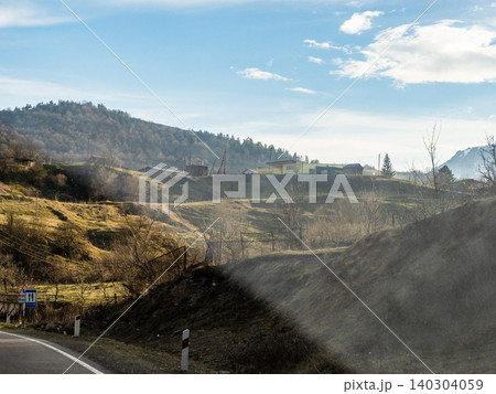 mountain rural landscape in Lori Armenia at sunset mountain rural landscape in Lori Armenia at sunset 140304059