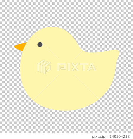 まるくて黄色いひよこのフラットイラスト 140304238