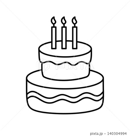 two tiered birthday cake outline celebration two tiered birthday cake outline celebration 140304994