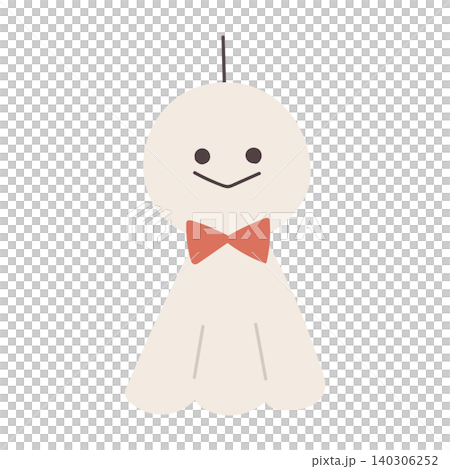 A cute illustration of a teru teru bozu (rain-repelling doll) wearing a red bow tie, wishing for sunny weather for school trips and sports days during the rainy season. A cute illustration of a teru teru bozu (rain-repelling doll) wearing a red bow tie, wishing for sunny weather for school trips and sports days during the rainy season. 140306252